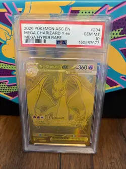 2026 POKEMON ASCENDED HEROES MEGA HYPER RARE #294 MEGA CHARIZARD Y EX PSA 10 - Image 1