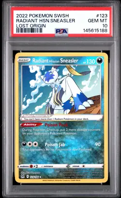 2022 POKEMON SWORD & SHIELD LOST ORIGIN #123 RADIANT HISUIAN SNEASLER PSA 10 - Image 1