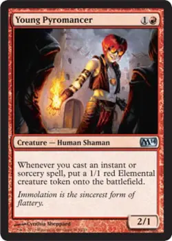 Young Pyromancer - Medium Play MTG Magic 2014 Core Set - Image 1