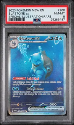 2023 POKEMON MEW EN-151 SPECIAL ILLUSTRATION RARE #200 BLASTOISE EX PSA 8 - Image 1