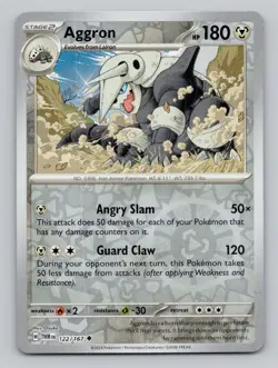 Reverse Holo Aggron 122/167 Uncommon Twilight Masquerade Pokemon - Image 1