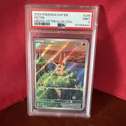 2025 Pokemon SVP EN-SV BLACK STAR PROMO #208 VICTINI - PSA MINT 9 - Image 1