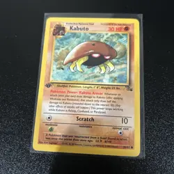 Pokemon Fossil 1st Edition - #50/62 Kabuto Non-Holo Lp - Image 1