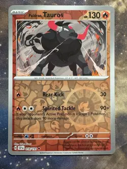 Pokemon TCG Paldean Tauros 018/191 Sv08: Surging Sparks Reverse Holo - Image 1