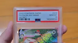 Pokemon Snorlax VMAX Secret Rare Rainbow Holo 206/202 Sword & Shield PSA 10 - Image 3