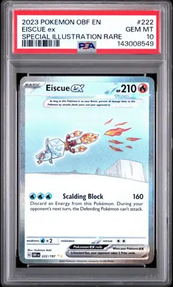 Pokemon OBF 222/197 - Obsidian Flames Eiscue ex Special Illustration Rare PSA 10 - Image 1