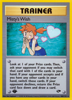 Misty's Wish 108/132 Rare Gym Challenge Pokemon Unlimited Moderately Played - Image 1