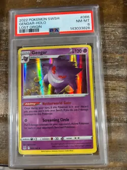 Pokemon 2022 SWSH Lost Origin GENGAR Holo #066 PSA 8 RARE - Image 1