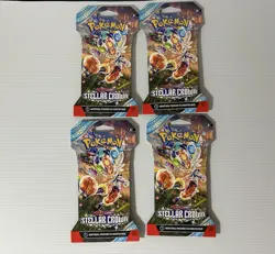 POKE'MON TCG - SCARLET & VIOLET STELLAR CROWN - SET OF 4 BOOSTER PACK - Image 1