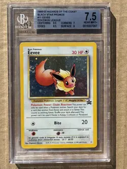 1999-03 Pokemon WOTC Black Star Promo Eevee (Pokemon League) #011 BGS 7.5 - Image 1