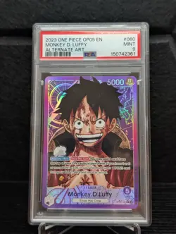 Monkey.D.Luffy (060) (Alternate Art) OP05-060 Awakening of the New Era PSA 9 - Image 1