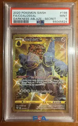 PSA 9 Coalossal (Secret) 198/189 2020 Pokemon Sword & Shield Darkness Ablaze - Image 3