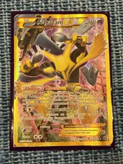 Pokemon TCG 2016 Alakazam EX Secret Rare Card 125/124 X&Y Fates Collide - Image 1