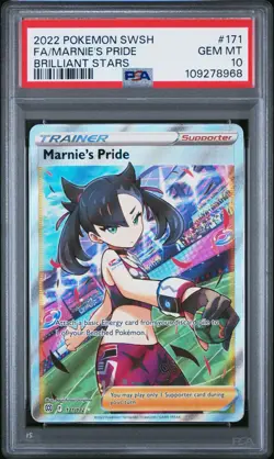 PSA 10 Marnie's Pride 171/172 Pokemon Brilliant Stars Full Art Trainer Gem Mint - Image 1