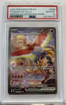 2025 Pokemon Destined Rivals Ethan's Ho-Oh Ex Special Ill Rare 230/182 PSA 10 - Image 1