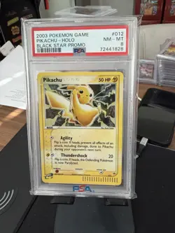 2003 POKEMON BLACK STAR PROMO #012 PIKACHU-HOLO PSA 8 - Image 1