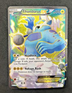 2015 POKEMON XY ROARING SKIES 98/108 THUNDURUS EX - LP - Image 1