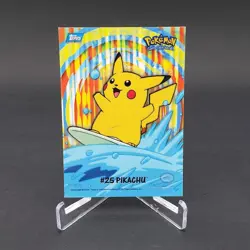 2000 Topps Pokemon TV Animation Series 2 Surfing #25 Pikachu 8 Of 10 Stick-Ons - Image 1