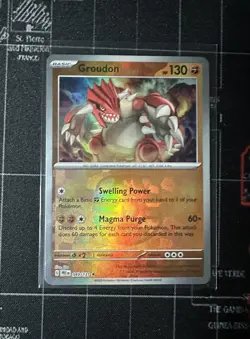 Pokemon Prismatic Evolutions Groudon Masterball Holo # 49/131 - Master Ball LP - Image 1