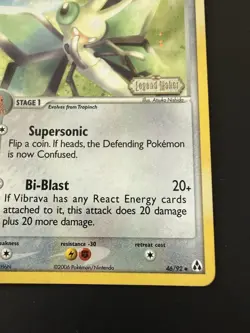 Pokemon TCG Legend Maker Vibrava 46/92 Stamped Reverse Holo Near Mint - Image 2