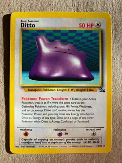 Pokemon TCG Ditto Fossil 18/62 Regular Unlimited Rare NM - Image 1