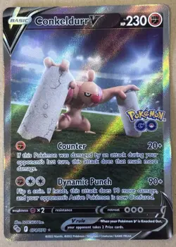 Pokemon TCG Conkeldurr v (Alternate Full Art) Pokemon Go 074/078 Holo Ultra Rare - Image 1