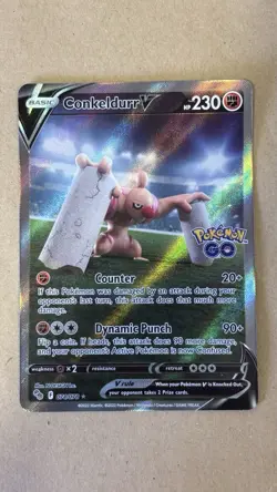 Pokemon TCG Conkeldurr v (Alternate Full Art) Pokemon Go 074/078 Holo Ultra Rare - Image 2