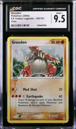 Pokemon Groudon 102/101 Holo Secret Rare EX Hidden Legends CGC 9.5 - Image 1