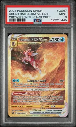 2023 Pokemon SWSH Crown Zenith FA Secret #GG67 Origin Forme Palkia VSTAR PSA 9 - Image 1