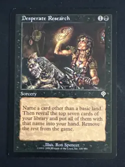 1x Desperate Research (100) Invasion LP MTG Magic the Gathering x1 MKE - Image 1