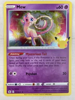 Mew 011/025 Pokemon Celebrations Holo Rare NM - Image 1
