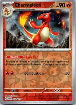 Charmeleon 008/091 UC Paldean Fates Pokemon Reverse Holo NM - Image 1