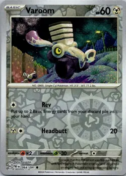 Varoom 064/091 Common Paldean Fates Pokemon Reverse Holo Near Mint - Image 1