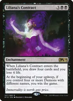 Liliana's Contract 1x FOIL M19 MTG Core Set 2019 Rare MINT black - Image 1