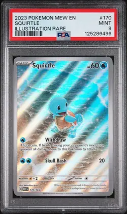 2023 POKEMON 151 ENGLISH ILLUSTRATION RARE #170 SQUIRTLE PSA 9 - MINT - 170/165 - Image 1