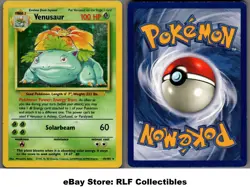 1999 Pokemon, Base Set, #15/102 Venusaur, Holo Rare - Image 1