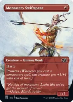 Monastery Swiftspear (Borderless) -Foil Near Mint MTG Double Masters 2022 - Image 1