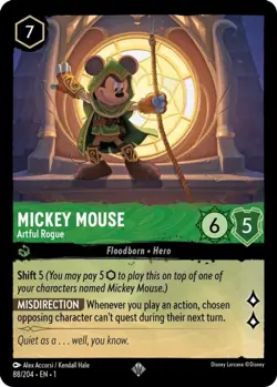 4x Mickey Mouse - Artful Rogue - 88/204 - Super Rare NM-Mint Disney Lorcana: The - Image 1