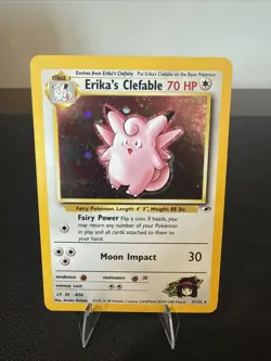 Pokemon TCG Erika's Clefable Gym Heroes Holo Rare Card #3/132 - Image 1