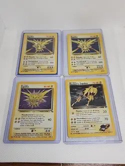 LOT (4) Zapdos Holo RARE Pokemon Base Jungle Legendary ROCKET WOTC - Image 1