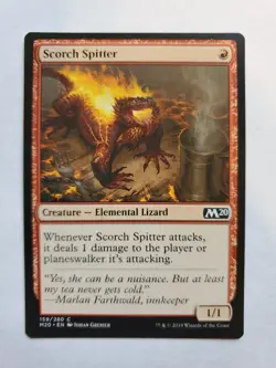 MTG Magic The Gathering Card Scorch Spitter Creature Elemental Lizard Red M20 - Image 1