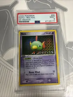 Pokemon Card Natu 66/107 Reverse Holo EX Deoxys PSA 9 Mint - Image 1