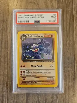 Pokemon Dark Machamp Holo Rare TCG Card 10/82 PSA 9 - Image 1
