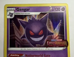 Gengar SWSH241 Prerelease Stamped Holo Promo Lost Origin Pokemon Card Near Mint - Image 2