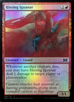 X 1 Hissing Iguanar FOIL NM-M Double Masters 113 MTG Magic The Gathering - Image 1