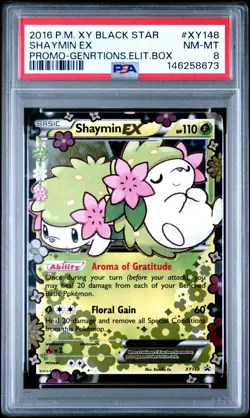 PSA 8 NM 2016 POKEMON XY BLACK STAR PROMO GENERATIONS ELITE TRAINER BOX SHAYMIN - Image 1