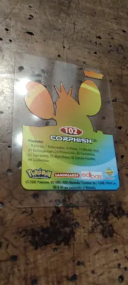 Corphish 102 Pokemon Lamincards Edibas - ESP - EXC - Image 2