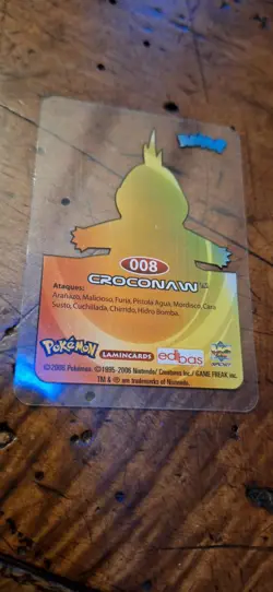 Croconaw 008 Pokemon Lamincards Edibas - ESP - GOOD - Image 2