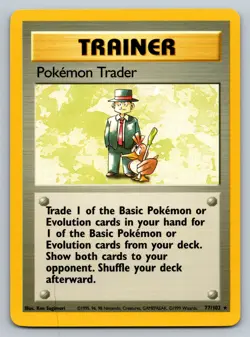 Pokemon Trader 77/102 WotC Base Set Unlimited Rare NM - Image 1