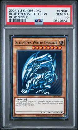 2024 YU-GI-OH! LEGEND DECKS II BLUE RIPPLE #ENK01 BLUE-EYES WHITE DRAGON PSA 10 - Image 1